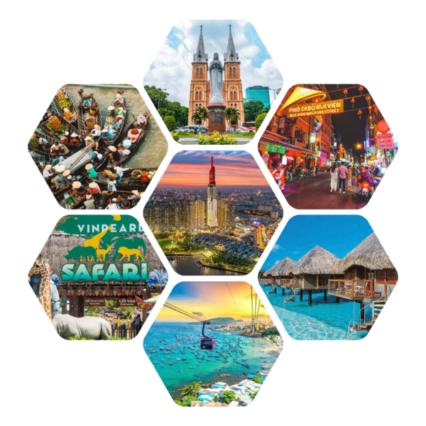 Bespoke travel experiences in Southern Vietnam showcasing iconic landmarks and cultural landscapes.