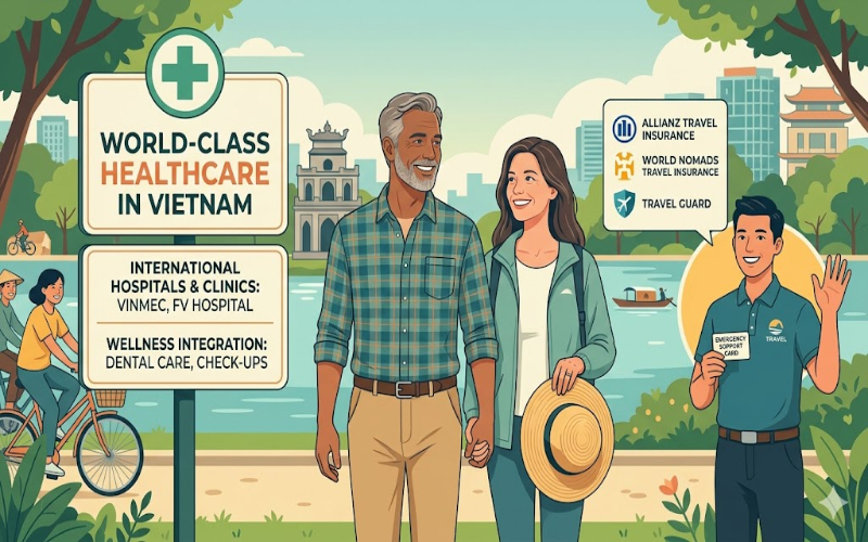 Safety, healthcare, and travel insurance protocols in Vietnam for a secure bespoke Vietnam travel roadmap.